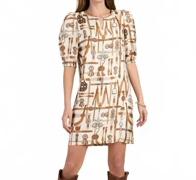 Tyler Boe Audrey Silk Twill Status Dress In Ivory In Multi