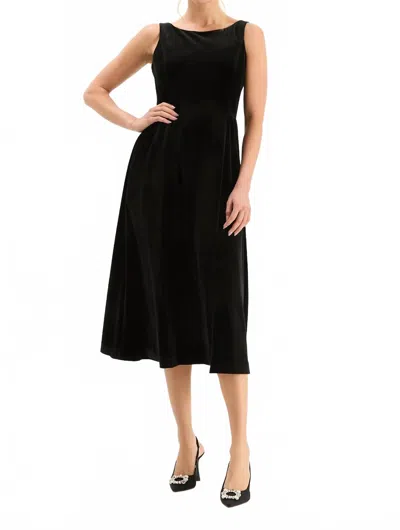 Tyler Boe Audrey Velvet Midi Dress In Black