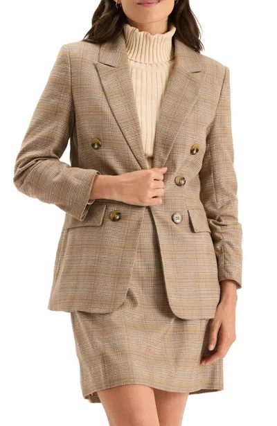 Tyler Boe Blair Buckingham Plaid Jacket In Multi In Brown