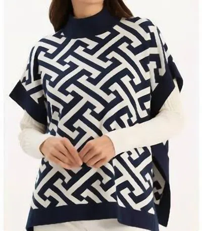 Tyler Boe Blakely Signature Capelet In Navy/white In Multi