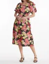 Tyler Boe Brit Abstract Floral Tie Mini Dress In Black Multi In Multi