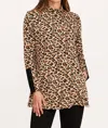 Tyler Boe Brushed Leopard Chrissy Tunic In Gold In Gold