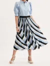 Tyler Boe Cara Fortuni Skirt In White/blue/black