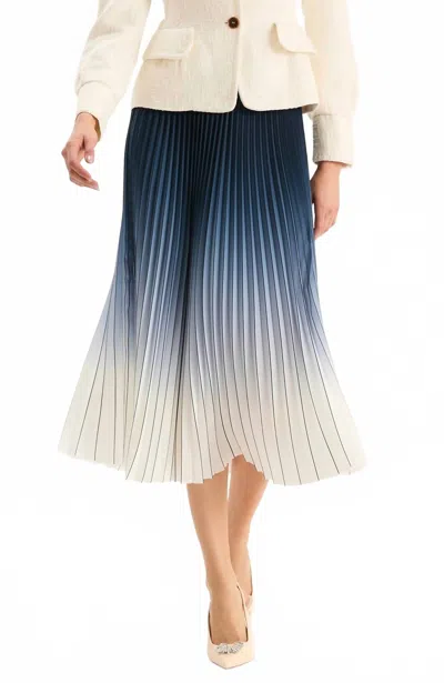 Tyler Boe Cara Hombred Pleated Skirt In Hombred Blue