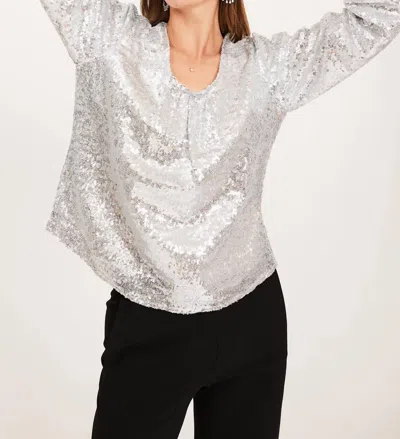 Tyler Boe Carter Sequined Topper In Silver