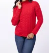 Tyler Boe Cashmere Basketweave Sweater In Red Admiral In Multi
