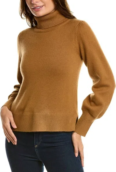 Tyler Boe Cashmere Puff Sleeve Sweater In Camel In Brown
