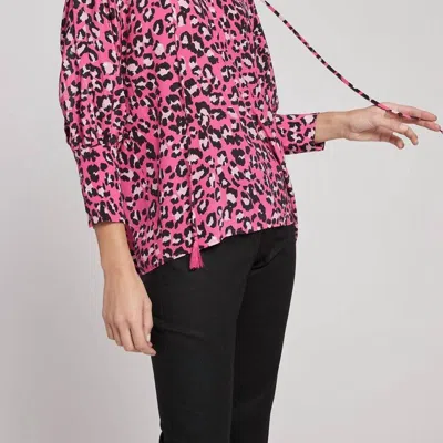 Tyler Boe Cassidy Silk Tie Top In Multi In Pink