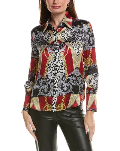 Tyler Boe Chloe Silk Ermin Blouse In Multi