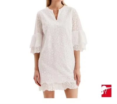 Tyler Boe Christa Eyelet Dress In White In Neutral