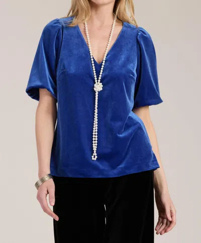 Tyler Boe Claire Velvet Top In Sapphire In Blue
