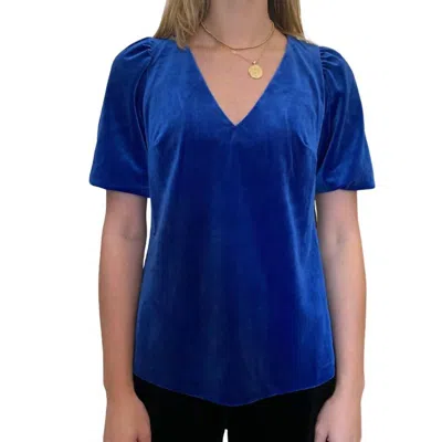 Tyler Boe Claire Velvet Topper In Sapphire In Blue