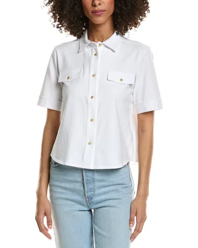 Tyler Boe Classic Gold Button Club Shirt In White