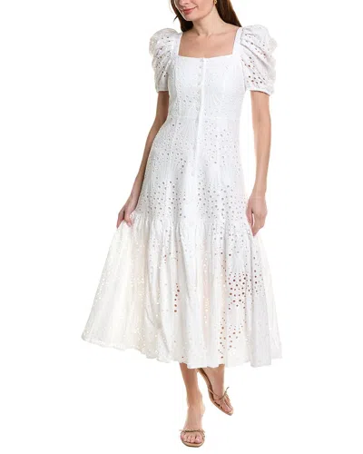 Tyler Boe Cleo Eyelet Midi Dress In White