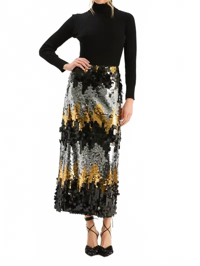 Tyler Boe Collins Payette Skirt In Gold/silver/black In Multi