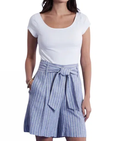 Tyler Boe Conner Stripe Short In Bermuda Blue