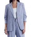 Tyler Boe Cooper Stripe Blazer In Bermuda Blue In Multi