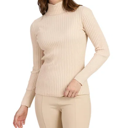 Tyler Boe Cotton Cashmere Rib Turtleneck Sweater In Ivory In Multi