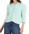 Tyler Boe Cotton Knit Jacket In Lake Blue In Blue