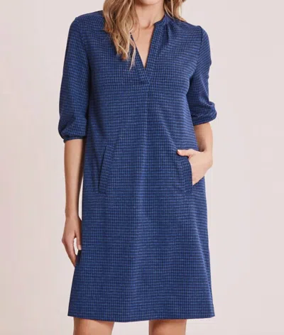 Tyler Boe Dakota Houndstooth Dress In Navy In Blue