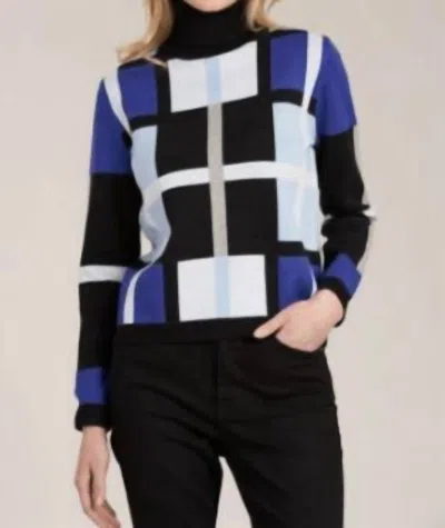 Tyler Boe Dimensional Turtleneck Sweater In Multi Black Blue