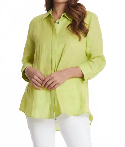 Tyler Boe Dora Linen Shirt In Wild Lime In Multi