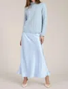 Tyler Boe Edie Charmeuse Skirt In Lt Blue In Blue