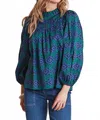 Tyler Boe Ella Cotton Tapestry Top In Multi In Blue