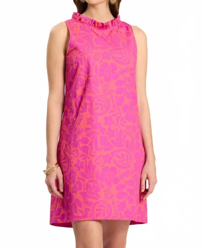 Tyler Boe Ella Floral Ruffle Back Dress In Dewberry Rose Violet In Pink