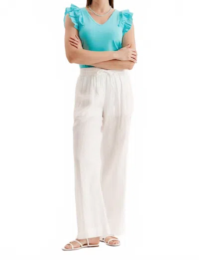 Tyler Boe Emerson Ruffle Sleeve Tee In Aruba In Green