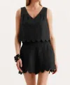 Tyler Boe Emery Cropped Top In Black In Black