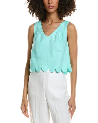 Tyler Boe Emery Linen Crop Top In Blue
