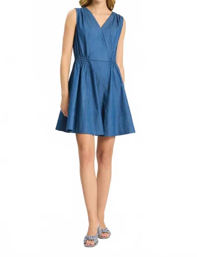 Tyler Boe Emory Party Wrap Dress In Denim In Blue