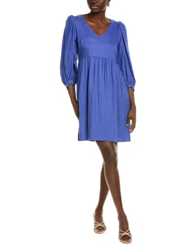 Tyler Boe Eva Linen Mini Dress In Blue