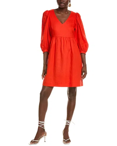 Tyler Boe Eva Linen Mini Dress In Red