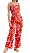 Tyler Boe Gianna Linen Straight Leg Pant In Orchid In Red