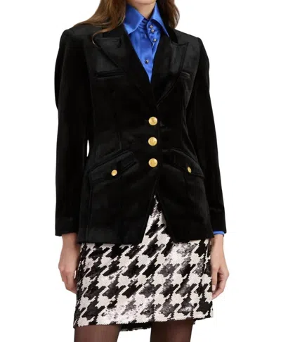 Tyler Boe Goldie Velvet Blazer In Black