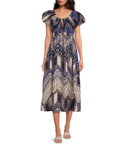 Tyler Boe Hailey Cotton Dress In Tapestry Foulard In Multi