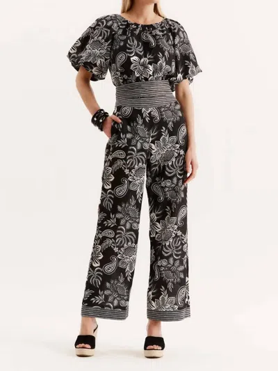 Tyler Boe Hannah Linen Topper In Black In Gray