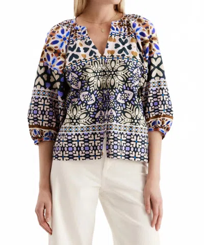 Tyler Boe Harper Mosaic Top In Blue Mosaic
