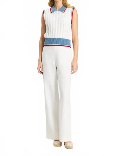 Tyler Boe Holly Pointelle Polo Sweater In White
