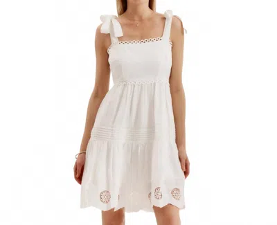 Tyler Boe Ivy Eyelet Skimmer Dress In White