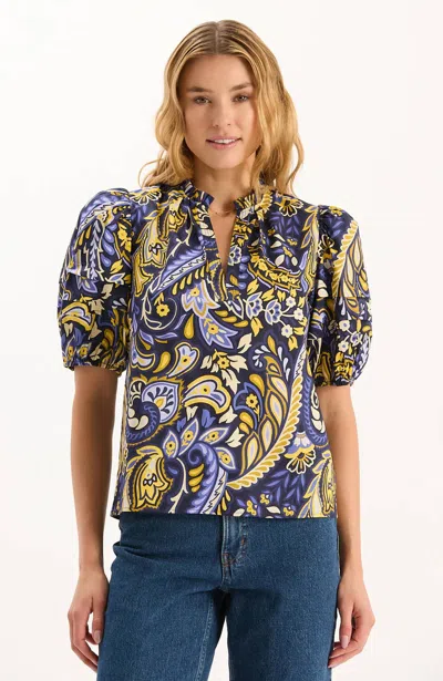 Tyler Boe Jenna Cotton Top In Sugar Plum Paisley In Multi