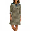 Tyler Boe Johnny Blue Mosaic Shirtdress In Gray