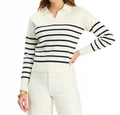 Tyler Boe Johnny Collared Sweater In Beacon Blue In Multi