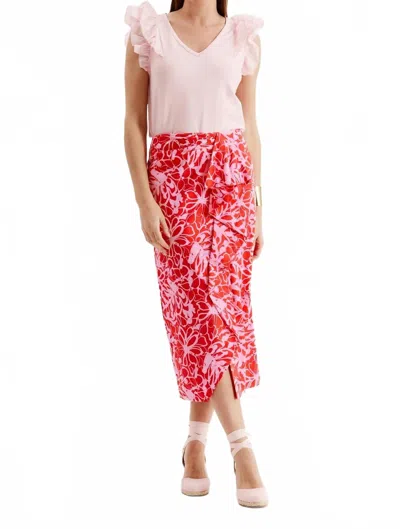 TYLER BOE JOSEPHINE WRAP SKIRT IN ETCHED PRIMROSE