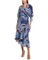 Tyler Boe Jules Silk Wrap Dress In Multi