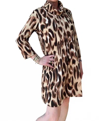 Tyler Boe Kim Jacquard Dress In Big Animal In Brown