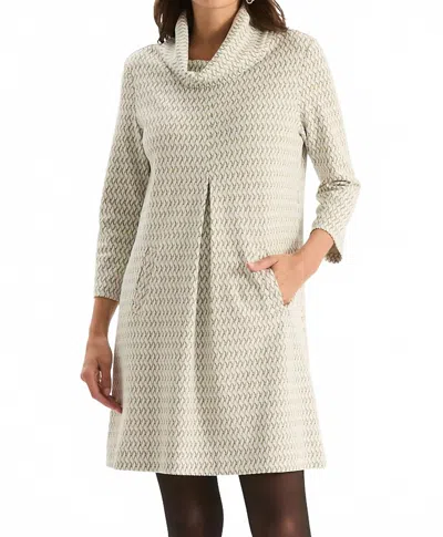 Tyler Boe Kim Knit Chris Hitch Dress In Ivory And Gold In White