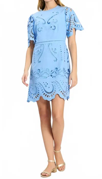Tyler Boe Lacey Mini Dress In Vista Blue